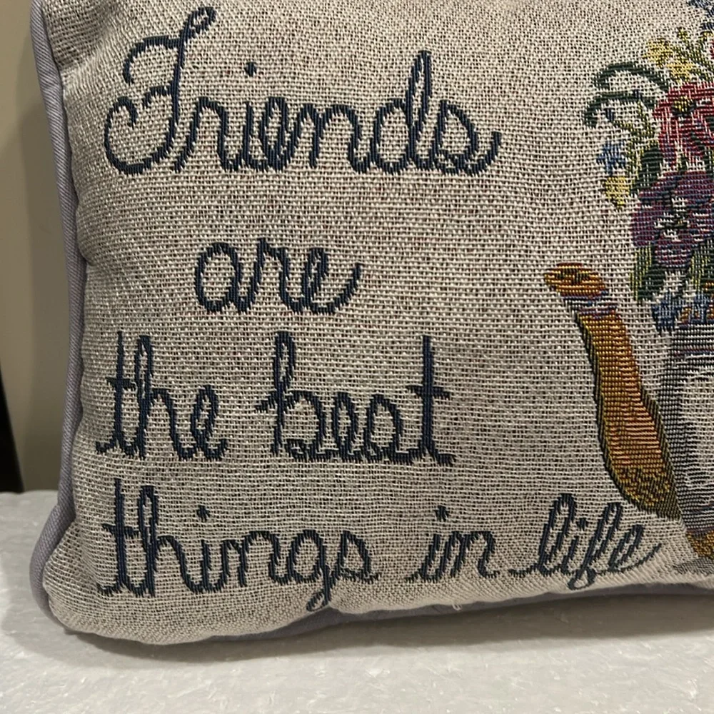 Tapestry Throw Pillow graphic “Friends Are The Best Thing In Life”Home Decor